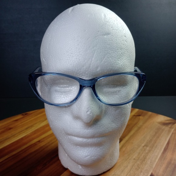 Jones New York JNR110-JU Eyeglasses Women's‎ Blue Frame Cat Eye 52-17-140 +2.00 - Picture 1 of 8
